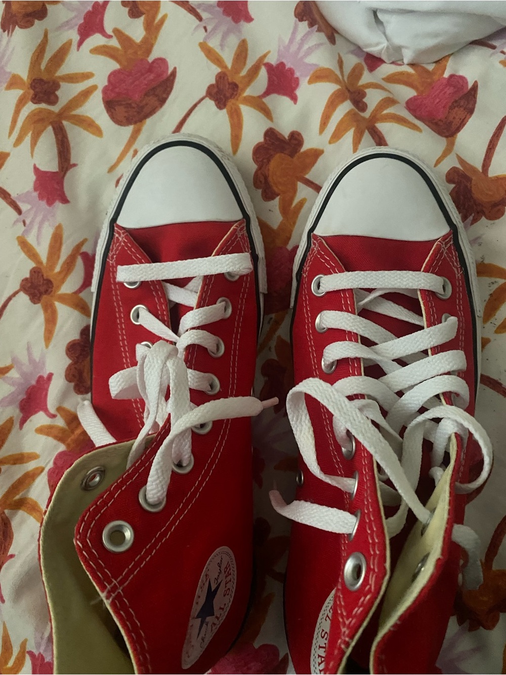 Classic Red High-Top Converse Sneakers